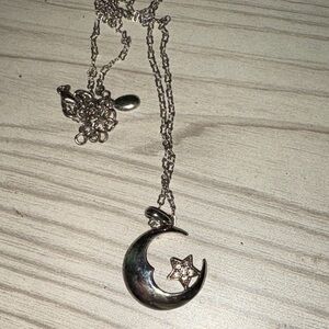 Silver Crescent Moon Necklace